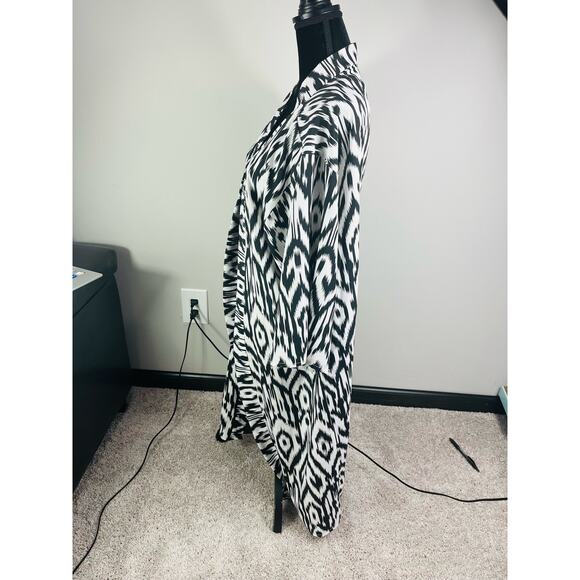 NWT Anthropologie zebra print open front cardigan poncho one size - Picture 9 of 11